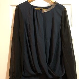 Women's Navy blue and black shirt. Size 16